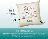 90th Birthday Gift for Women - Personalised 1935 Birthday Cushion Age 90 Gift for Her - Ladies Floral Age Design Mum Nan Gran Ninety BNN90C
