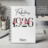 100th Birthday Gift for Women - Personalised Birthday Notebook 1925 Gift for Her - Ladies Floral Design Nan Gran One Hundred BNC100NB