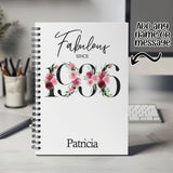 90th Birthday Gift for Women - Personalised Birthday Notebook 1935 Gift for Her - Ladies Floral Design Nan Gran Ninety BNC90NB
