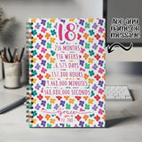 18th Birthday Gift for Her - Personalised Birthday Notebook Age 18 Gift for Women - Ladies Floral Design Daughter Sister Eighteen BNF18NB