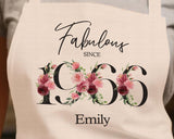 60th Birthday Gift for Women - Personalised Apron Happy Birthday 1965 60 Gift for Her - Ladies Floral Design Daughter Niece Sixty BNC60AP
