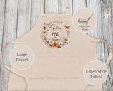70th Birthday Gift for Women - Personalised Apron Fabulous Since 1955 Gift for Her - Ladies Floral Butterfly Design Mum Nan Seventy BNL70