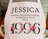 30th Birthday Gift for Women - Personalised Apron Wonderful Since 1995 30 Gift for Her - Ladies Floral Design Daughter Niece Thirty BND30AP