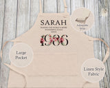 40th Birthday Gift for Women - Personalised Apron Wonderful Since 1985 40 Gift for Her - Ladies Floral Design Daughter Mum Forty BND40AP