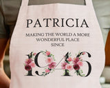 80th Birthday Gift for Women - Personalised Apron Wonderful Since 1945 80 Gift for Her - Ladies Floral Design Mum Nanny Nan Eighty BND80AP