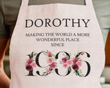 90th Birthday Gift for Women - Personalised Apron Wonderful Since 1935 90 Gift for Her - Ladies Floral Design Mum Nanny Nan Ninety BND90AP