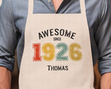 Personalised Apron for Mens 100th Birthday Gift for Him - Awesome Since 1945 100 Man Gift Retro Year Design Dad Grandad Hundred BNG100