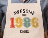 Personalised Apron for Mens 40th Birthday Gift for Him - Awesome Since 1985 40 Man Gift - Retro Year Design Son Brother Dad Forty BNG40