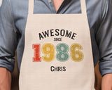 Personalised Apron for Mens 40th Birthday Gift for Him - Awesome Since 1985 40 Man Gift - Retro Year Design Son Brother Dad Forty BNG40