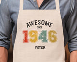 Personalised Apron for Mens 80th Birthday Gift for Him - Awesome Since 1945 80 Man Gift Retro Year Design Brother Dad Grandad Eighty BNG80