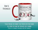 30th Birthday Gift for Her - Wonderful Since 1995 Personalised Coffee Mug Coaster Age 30 Gift for Women Ladies Floral Design Mum Nan BND30M