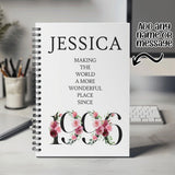 30th Birthday Gift for Her - Personalised Birthday Notebook 1995 Gift for Women - Ladies Floral Design Mum Daughter Sister Thirty BND30NB