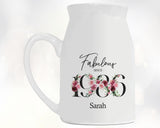40th Birthday Gift for Women Fabulous Since 1985 Small Personalised Flower Pot Vase 40 Gift for Her Ladies Floral Design Mum Daughter BNC40