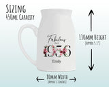 70th Birthday Gift for Women - Fabulous Since 1955 Small Personalised Flower Pot Vase 70 Gift for Her Ladies Floral Design Nan Gran BNC70