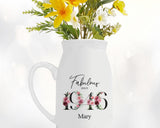 80th Birthday Gift for Women - Fabulous Since 1945 Small Personalised Flower Pot Vase 80 Gift for Her Ladies Floral Design Nan Gran BNC80
