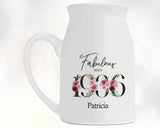 90th Birthday Gift for Women - Fabulous Since 1935 Small Personalised Flower Pot Vase 90 Gift for Her Ladies Floral Design Nan Gran BNC90