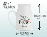 90th Birthday Gift for Women - Fabulous Since 1935 Small Personalised Flower Pot Vase 90 Gift for Her Ladies Floral Design Nan Gran BNC90