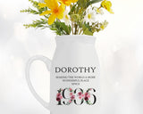 90th Birthday Gift for Women - Wonderful since 1935 Small Personalised Flower Pot Vase 90 Gift for Her Ladies Floral Design Nan Gran BND90