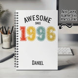 30th Birthday Gift for Men - Personalised Birthday Notebook 1995 Gift for Him - Retro Year Design Notepad Son Brother Husband Thirty BNG30NB
