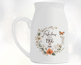 60th Birthday Gift for Women - Fabulous Since 1965 Small Personalised Flower Pot Vase 60 Gift for Her Ladies Floral Design Mum Nan BNL60