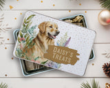 Golden Retriever Snack Treat Tin - Personalised Gift for Dog Lovers TIN011