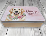 Golden Retriever Snack Treat Tin - Personalised Gift for Dog Lovers TIN013