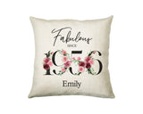 70th Birthday Gift for Women - Personalised 1956 Birthday Cushion Age 70 Gift for Her - Ladies Floral Design Mum Nan Gran Seventy BNC70C