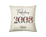 18th Birthday Gift for Women - Personalised 2008 Birthday Cushion Age 18 Gift for Her Ladies Floral Design Daughter Sister Eighteen BNC18C