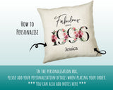 30th Birthday Gift for Her Personalised 1996 Birthday Cushion Age 30 Gift for Women - Ladies Floral Design Mum Daughter Sister Thirty BNC30C