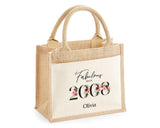 18th Birthday Gift For Women Personalised Jute Bag - Gift For Her Floral Tote Bag Gift - Eighteen 18 Fabulous Since 2007 Shopping Bag BNC18T