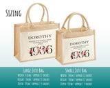 90th Birthday Gift For Women Personalised Jute Bag - Gift For Her Floral Tote Bag Gifts - Ninety 90 Wonderful Since 1935 Shopping Bag BND90T
