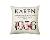 70th Birthday Gift for Women - Personalised 1955 Birthday Cushion Age 70 Gift for Her - Ladies Floral Design Mum Nan Gran Seventy BND70C
