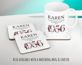 70th Birthday Gift for Women - Personalised 1955 Birthday Cushion Age 70 Gift for Her - Ladies Floral Design Mum Nan Gran Seventy BND70C