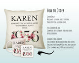 70th Birthday Gift for Women - Personalised 1955 Birthday Cushion Age 70 Gift for Her - Ladies Floral Design Mum Nan Gran Seventy BND70C