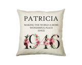 80th Birthday Gift for Women - Personalised 1945 Birthday Cushion Age 80 Gift for Her - Ladies Floral Age Design Mum Nan Gran Eighty BND80C