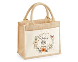 30th Birthday Gift For Her Personalised Jute Bag - Gift For Women Floral Tote Bag Gifts - Thirty 30 Fabulous Since 1995 Shopping Bag BNL30T
