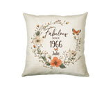 60th Birthday Gift for Women - Personalised 1965 Birthday Cushion Age 60 Gift for Her - Ladies Floral Age Design Mum Nan Gran Sixty BNL60C