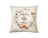 80th Birthday Gift for Women - Personalised 1945 Birthday Cushion Age 80 Gift for Her - Ladies Floral Age Design Mum Nan Gran Eighty BNL80C