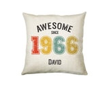 60th Birthday Gift for Men - Personalised Birthday Cushion Age 60 Gift for Him Custom Retro Vintage Number Design Dad Grandad Sixty BNG60C