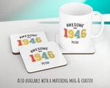 80th Birthday Gift for Men - Personalised Birthday Cushion Age 80 Gift for Him Custom Retro Vintage Number Design Dad Grandad Eighty BNG80C