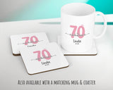 70th Birthday Gift for Women 70 and Fabulous Est 1955 Personalised Birthday Cushion Gift for Her Ladies Pink Design Mum Nanny Seventy BNH70C