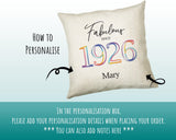 100th Birthday Gift for Women - Personalised 1925 Birthday Cushion Age 100 Gift for Her - Ladies Floral Design Mum Nan Gran Hundred BNN100C