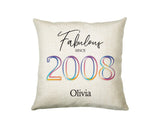 18th Birthday Gift for Women - Personalised 2007 Birthday Cushion Age 18 Gift for Her Ladies Floral Design Daughter Sister Eighteen BNN18C