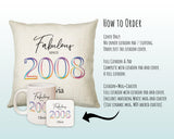 18th Birthday Gift for Women - Personalised 2007 Birthday Cushion Age 18 Gift for Her Ladies Floral Design Daughter Sister Eighteen BNN18C