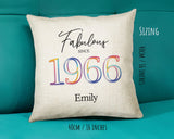 60th Birthday Gift for Women - Personalised 1965 Birthday Cushion Age 60 Gift for Her - Ladies Floral Age Design Mum Nan Gran Sixty BNN60C