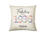 90th Birthday Gift for Women - Personalised 1935 Birthday Cushion Age 90 Gift for Her - Ladies Floral Age Design Mum Nan Gran Ninety BNN90C