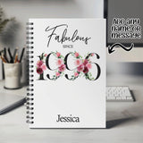 30th Birthday Gift for Her - Personalised Birthday Notebook 1995 Gift for Women - Ladies Floral Design Mum Daughter Sister Thirty BNC30NB