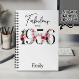 70th Birthday Gift for Women - Personalised Birthday Notebook 1955 Gift for Her - Ladies Floral Design Mum Nan Gran Nanny Seventy BNC70NB