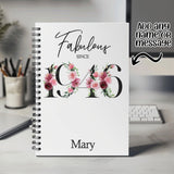 80th Birthday Gift for Women - Personalised Birthday Notebook 1945 Gift for Her - Ladies Floral Design Nan Gran Eighty BNC80NB