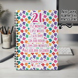 21st Birthday Gift for Her - Personalised Birthday Notebook Age 21 Gift for Women - Ladies Floral Design Daughter Sister Twenty One BNF21NB